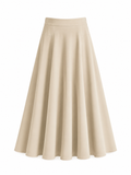Beige Flared Umbrella Skirt