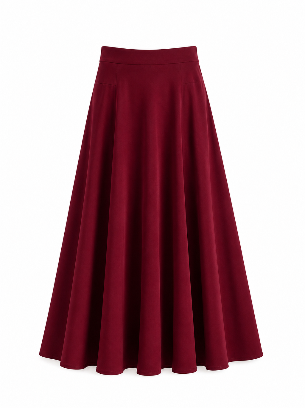 Maroon Flared Umbrella Skirt