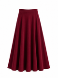 Maroon Flared Umbrella Skirt