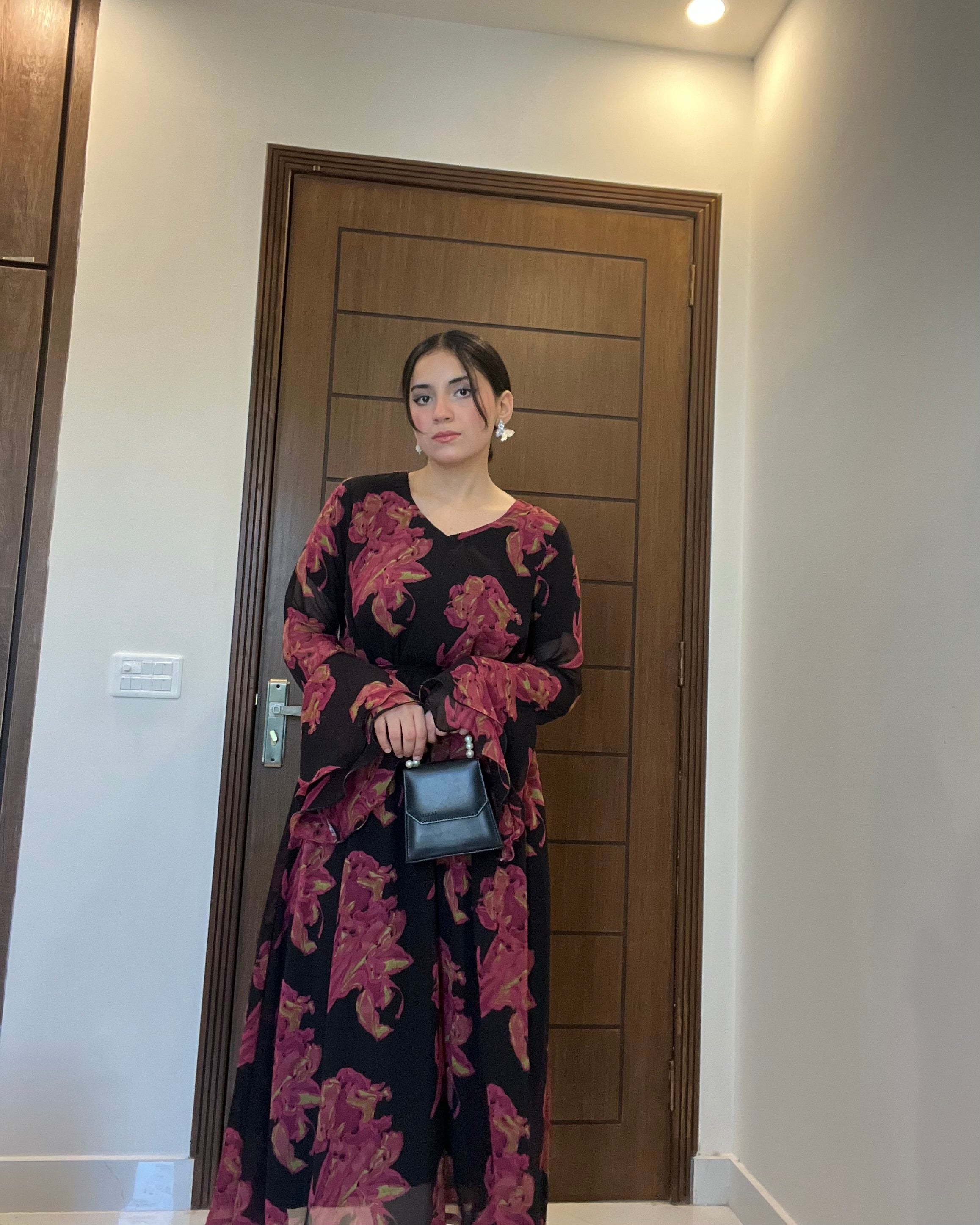 Dark Mirage Floral Long Dress