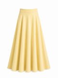 Butter Yellow Flared Umbrella Skirt