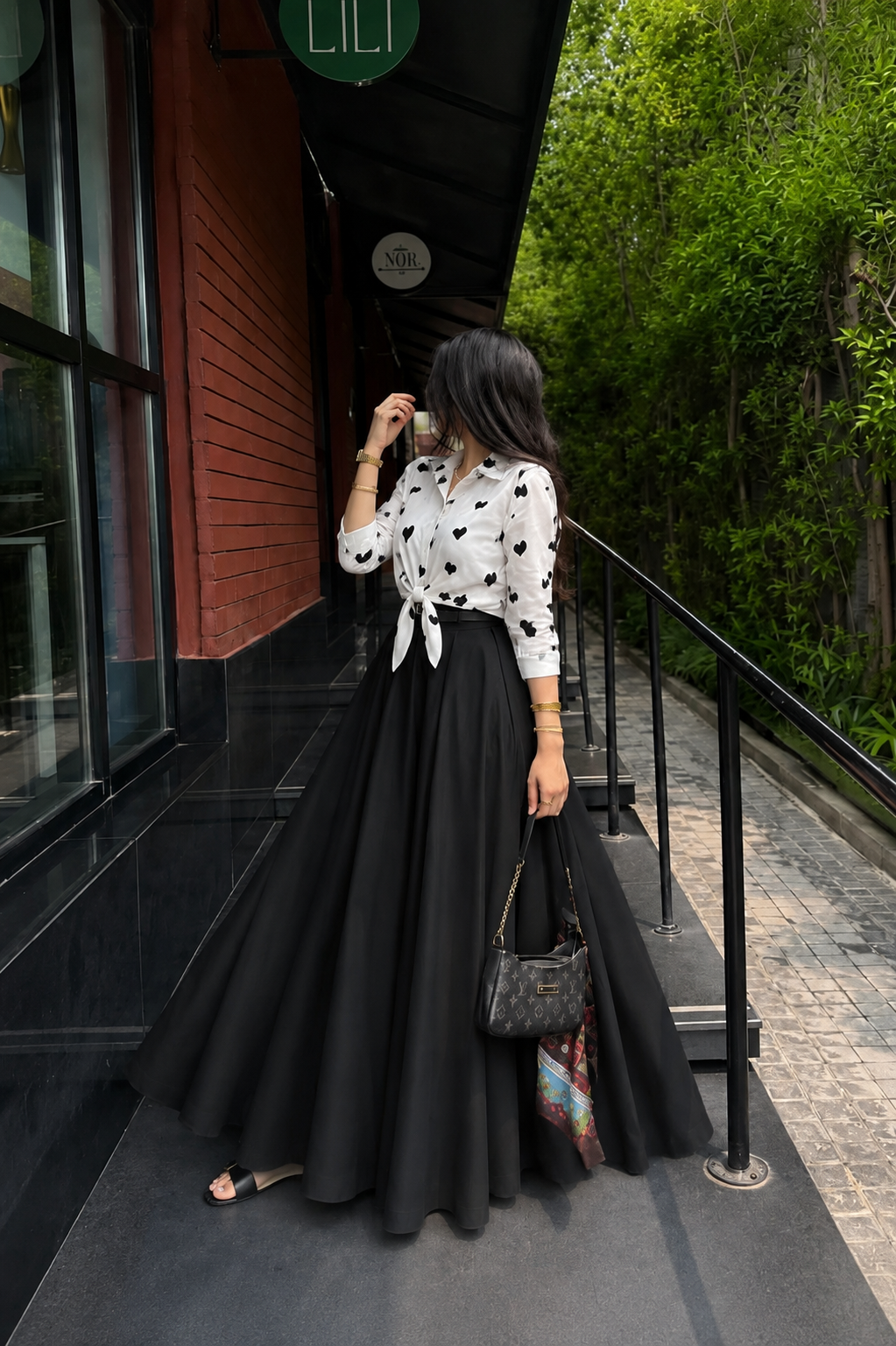 Heart Top & Flowy Skirt
