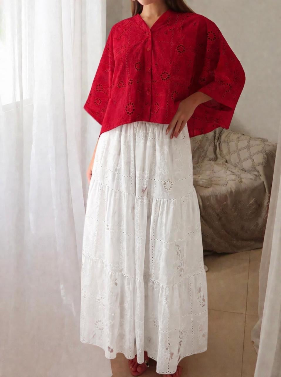 Chikankari Skirt & Top