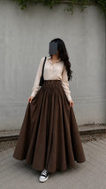 Brown Skirt & Beige Top
