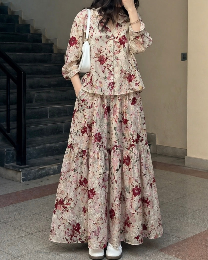 Chikankari Skirt & Top