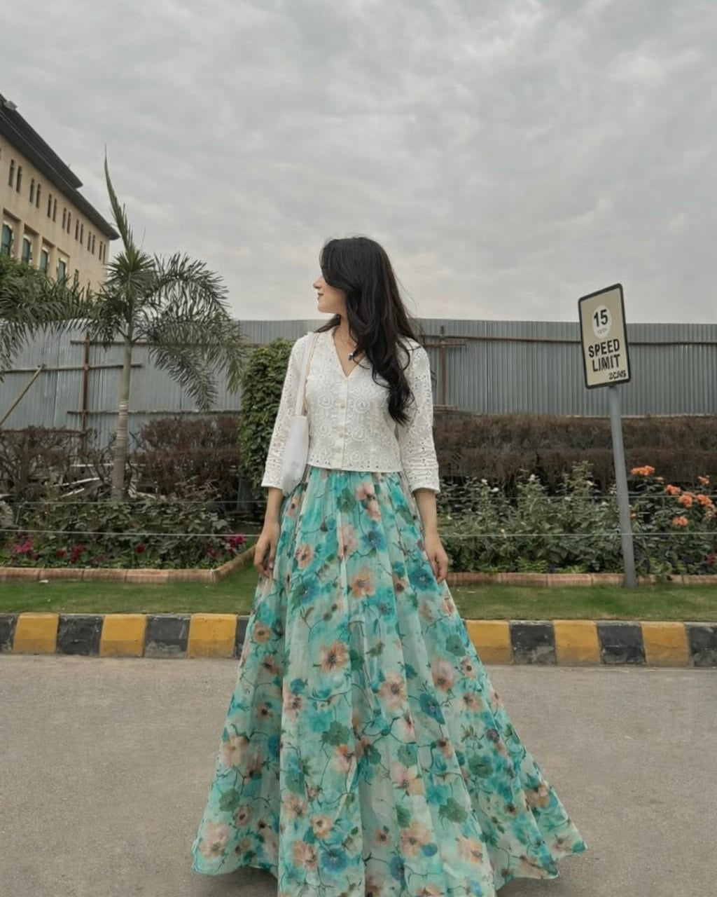 Chikankari Skirt & Top