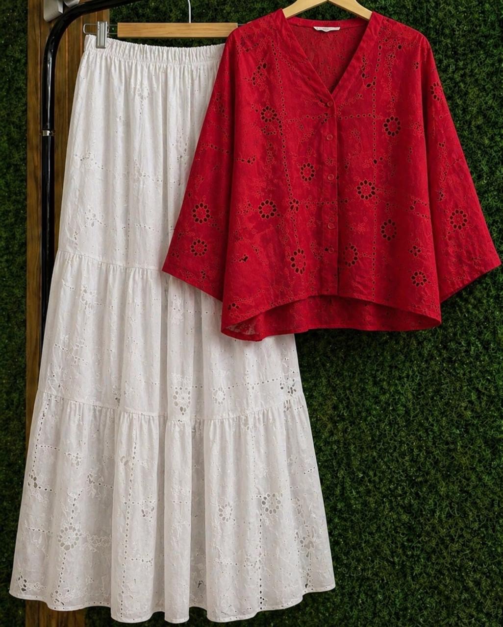 Chikankari Skirt & Top