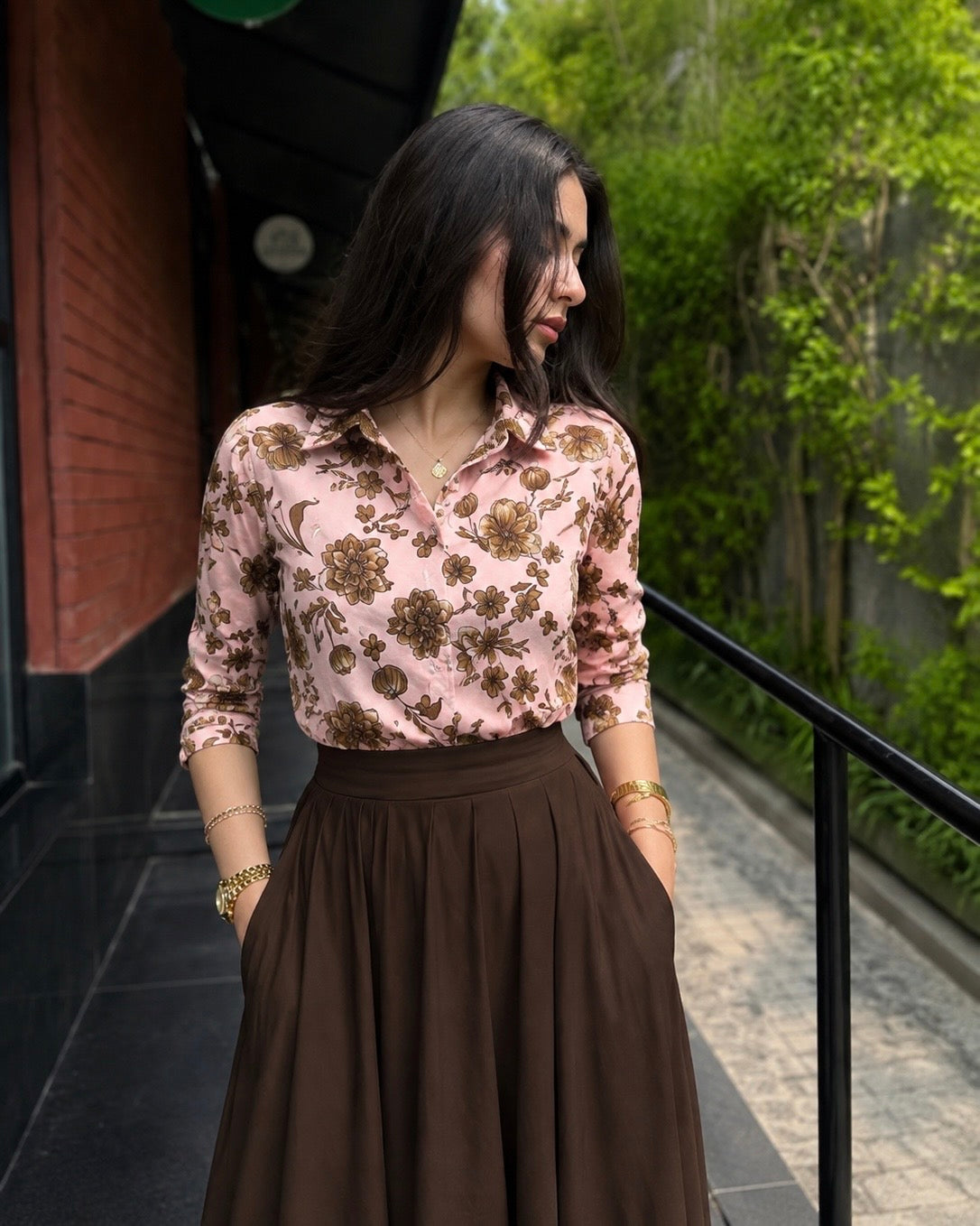 Floral Top & Flowy Skirt