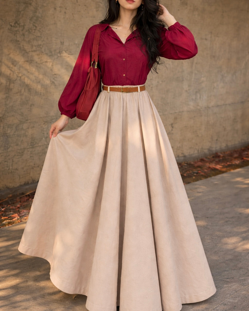 Cherry Red Top & Skirt