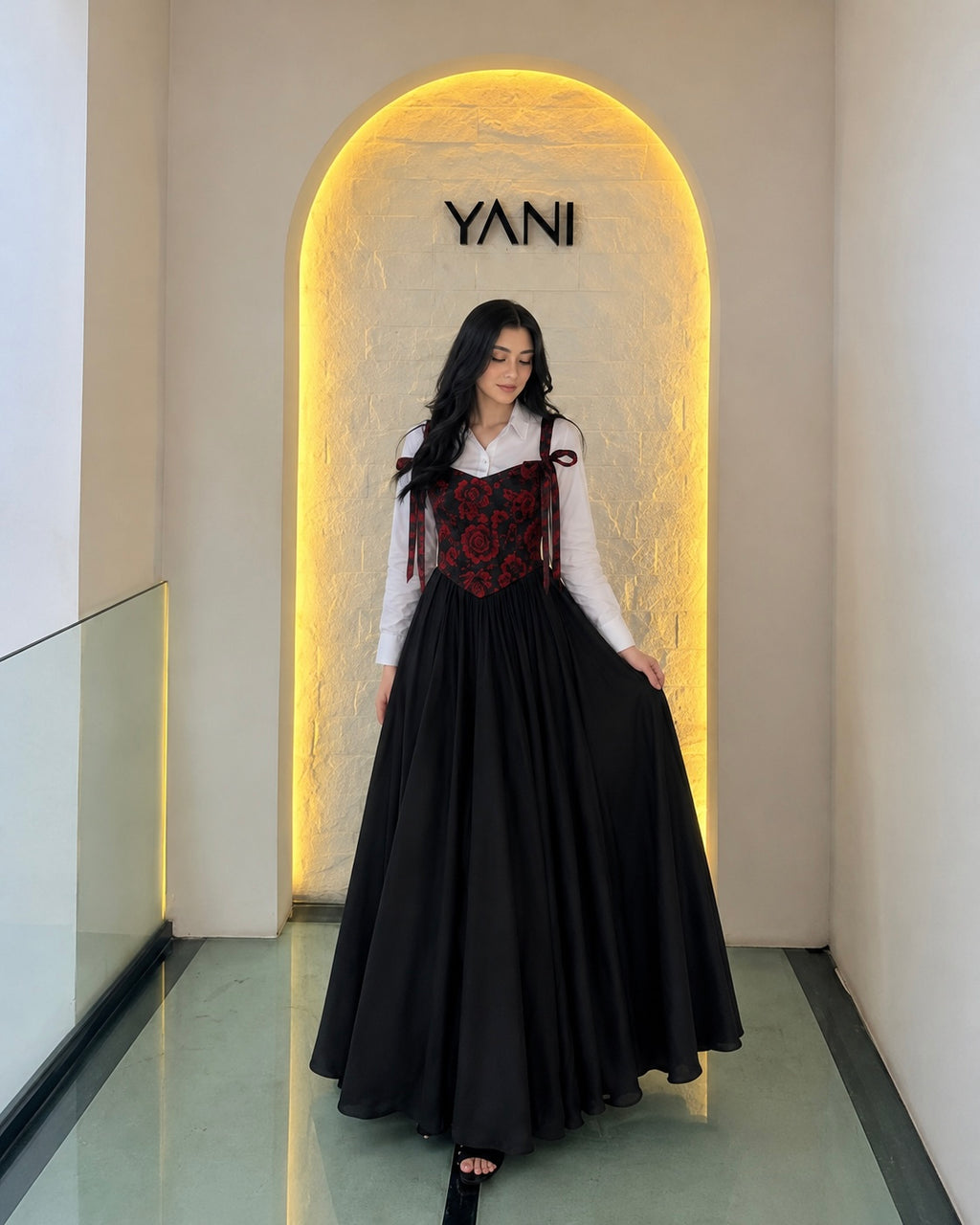 Corset Top Shirt & Skirt Set
