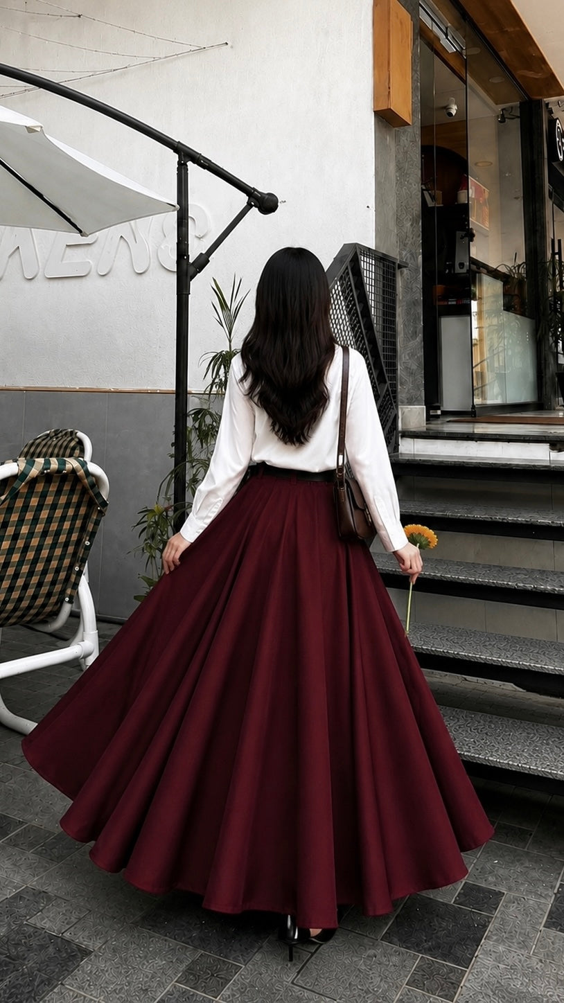 White Button Down Shirt & Skirt Set