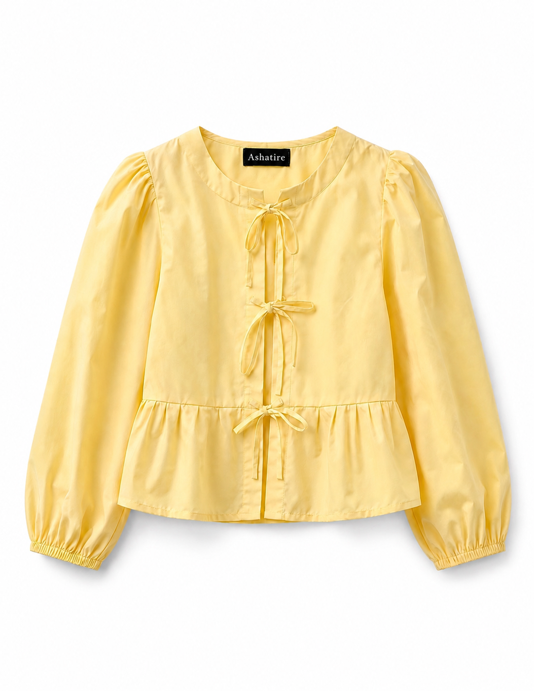 Butter yellow Front tie top