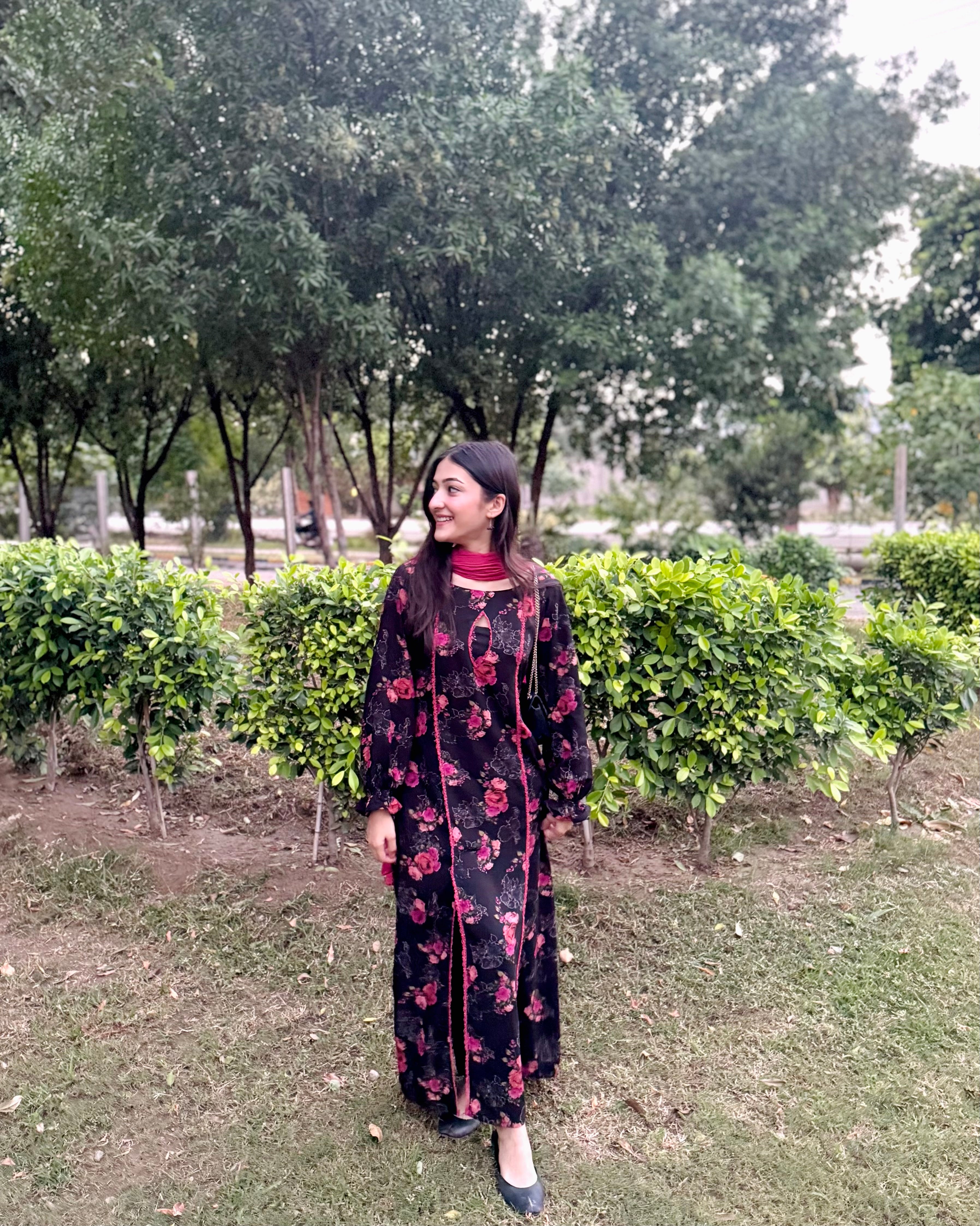 Double Slit Long Shirt & Trouser Set