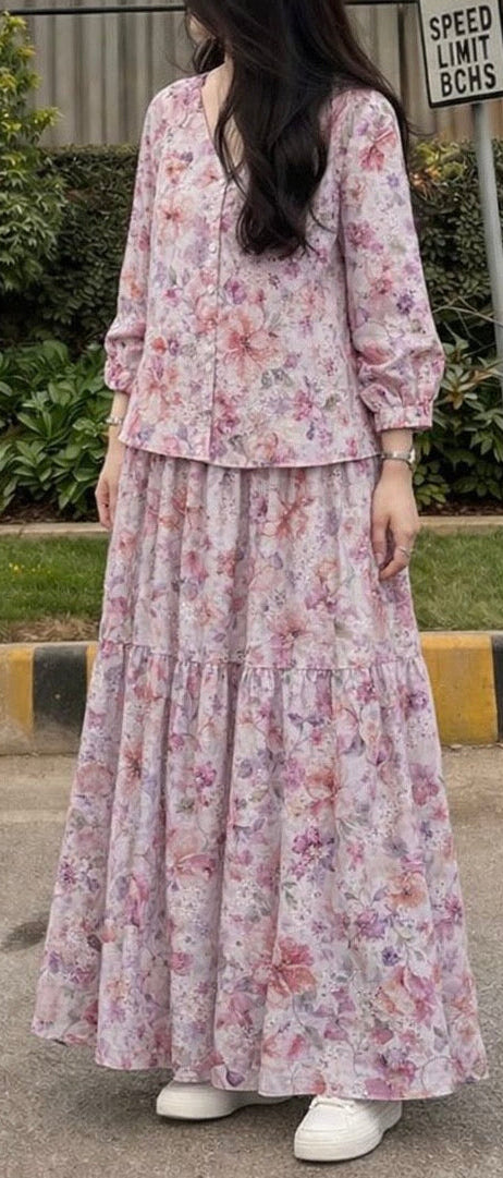 Chikankari Skirt & Top