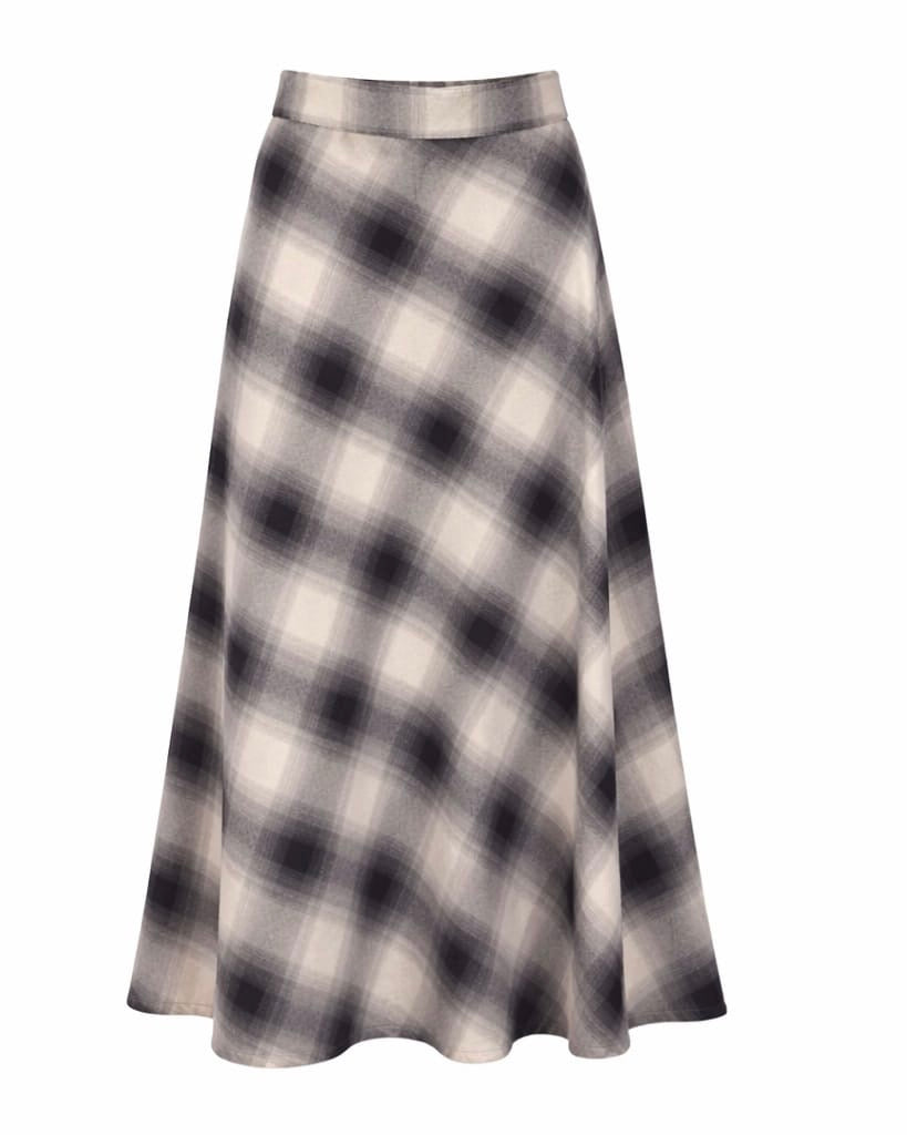 Black Latte Check Skirt