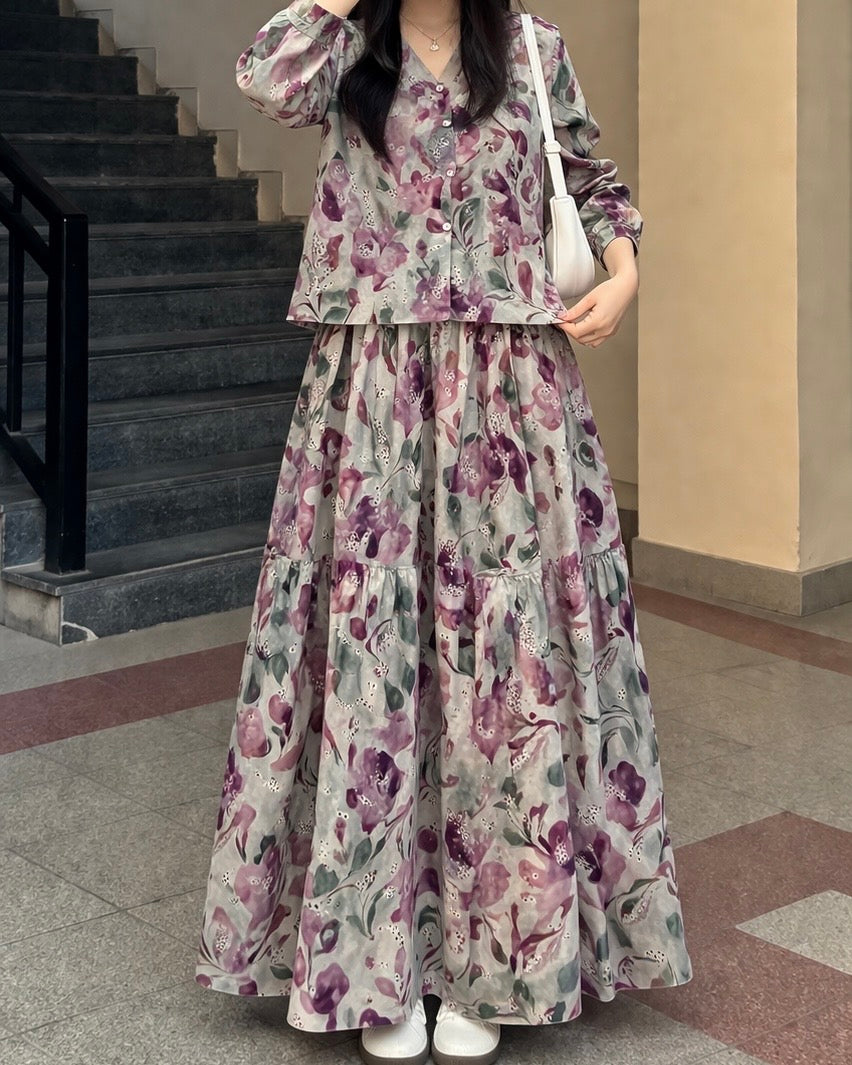 Chikankari Skirt & Top