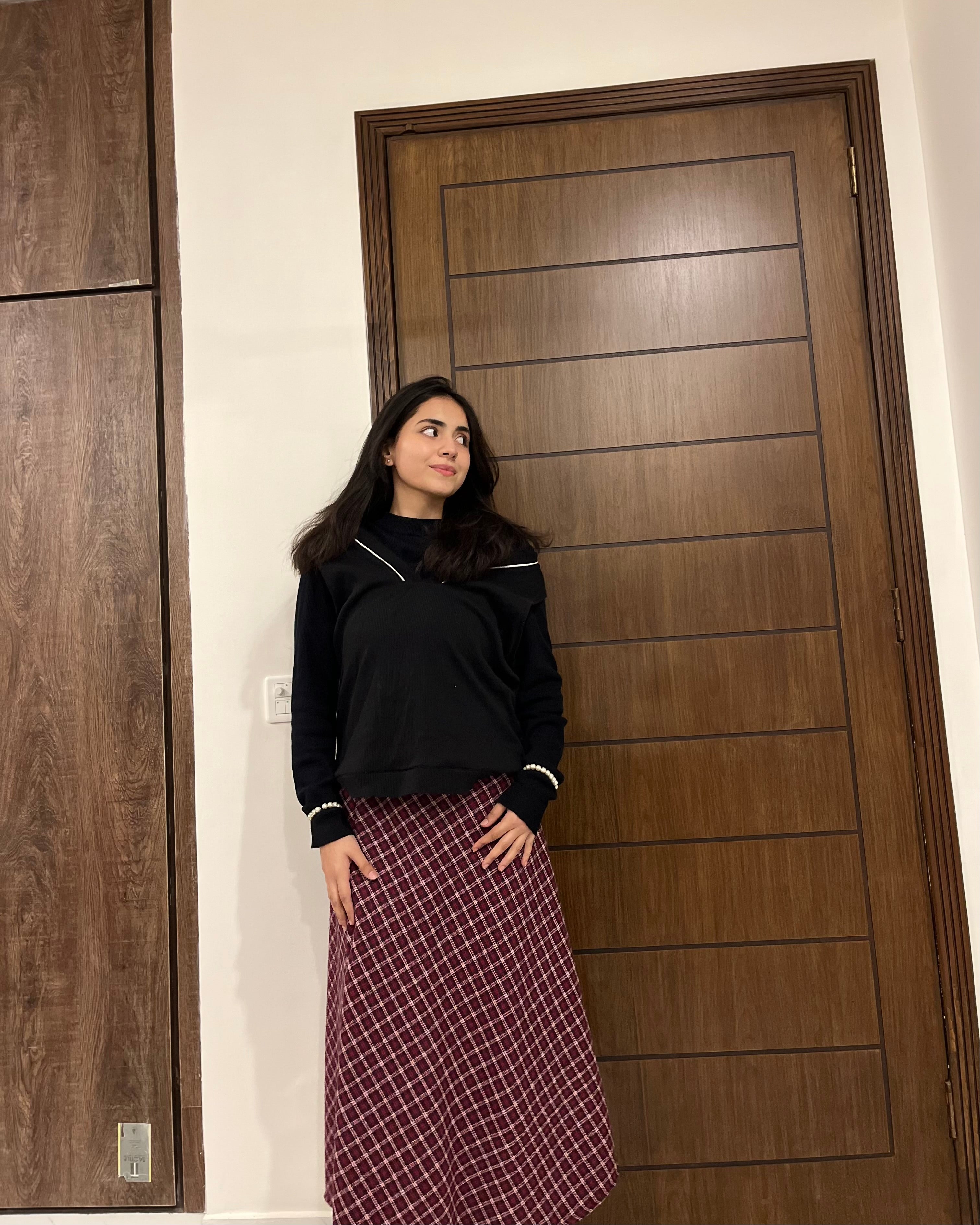 Plaid Wool Skirt