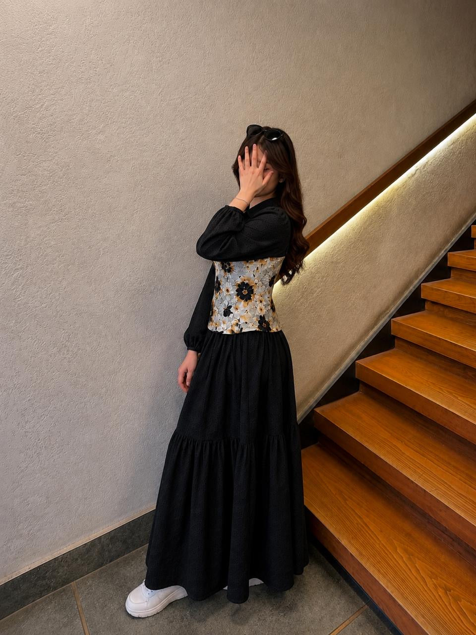 Chikankari Corset Top & Skirt Set