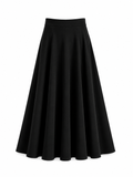 Black Flared Umbrella Skirt