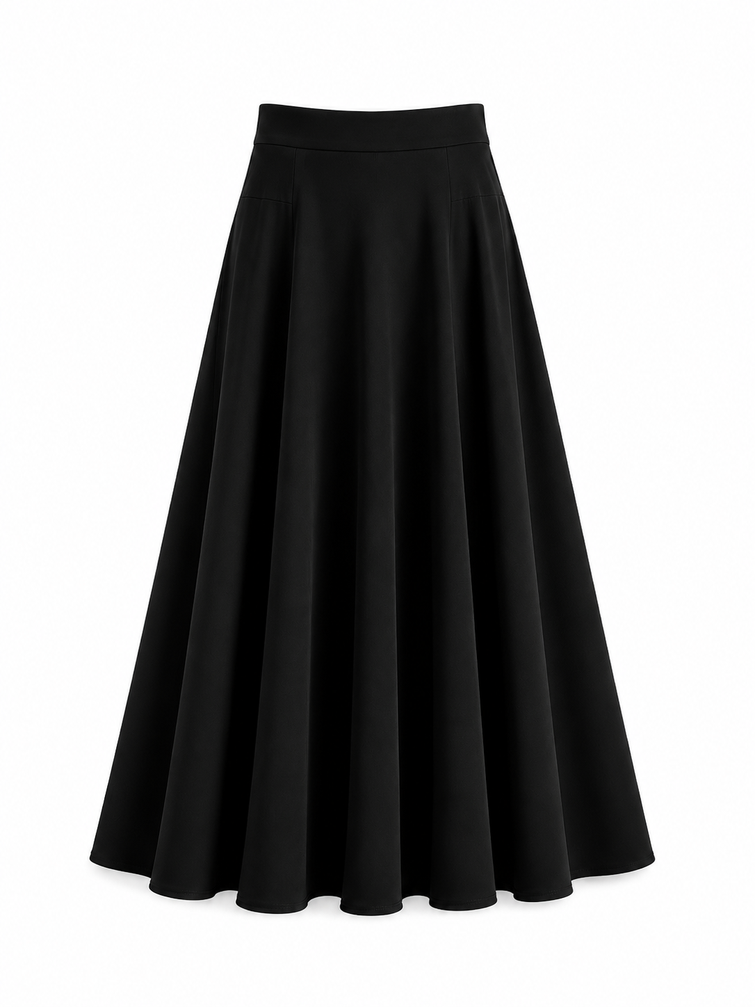 Black Flared Umbrella Skirt