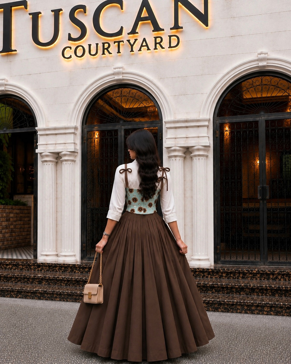 Corset Top Shirt & Skirt