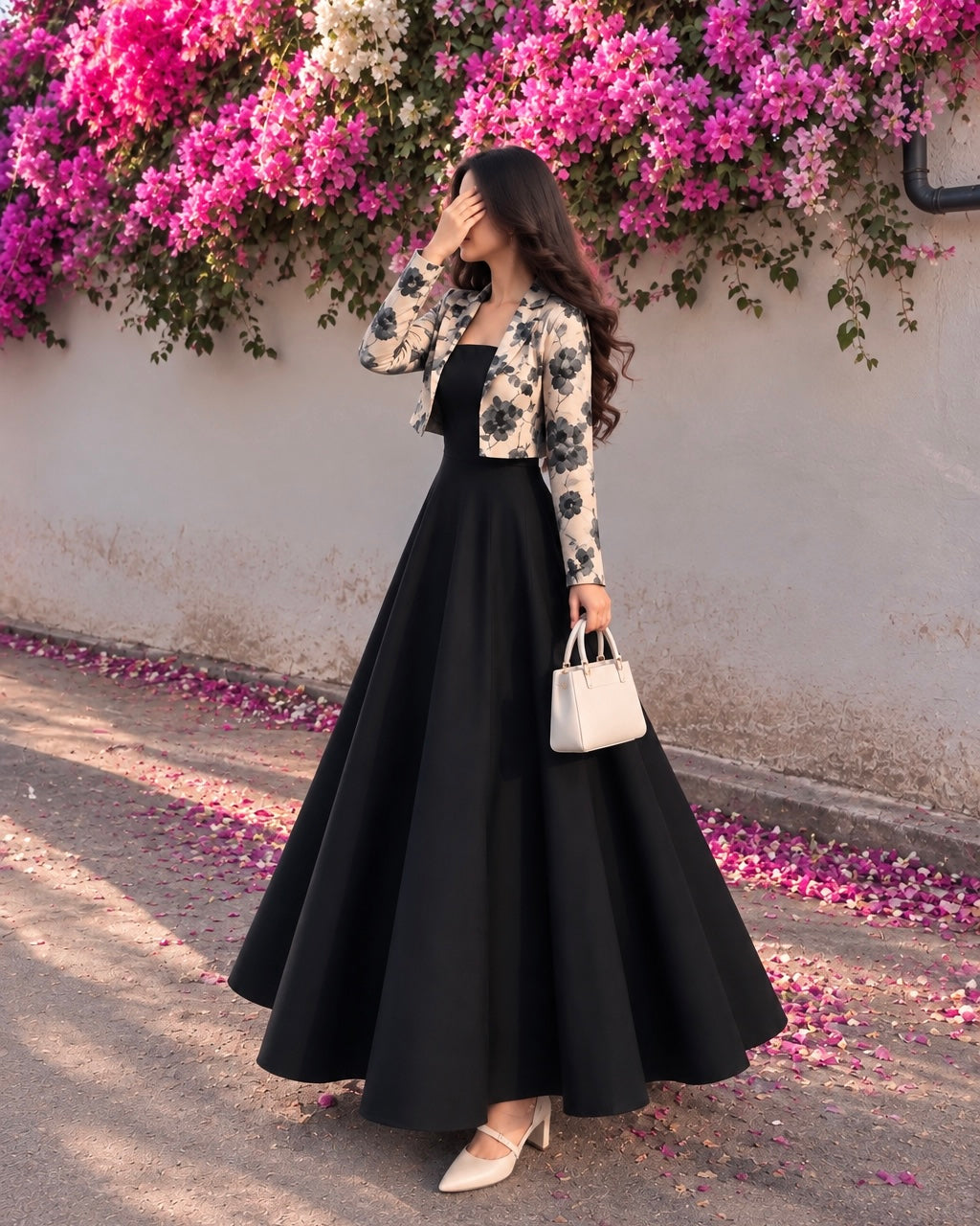 Black Bloom Jacket & Maxi