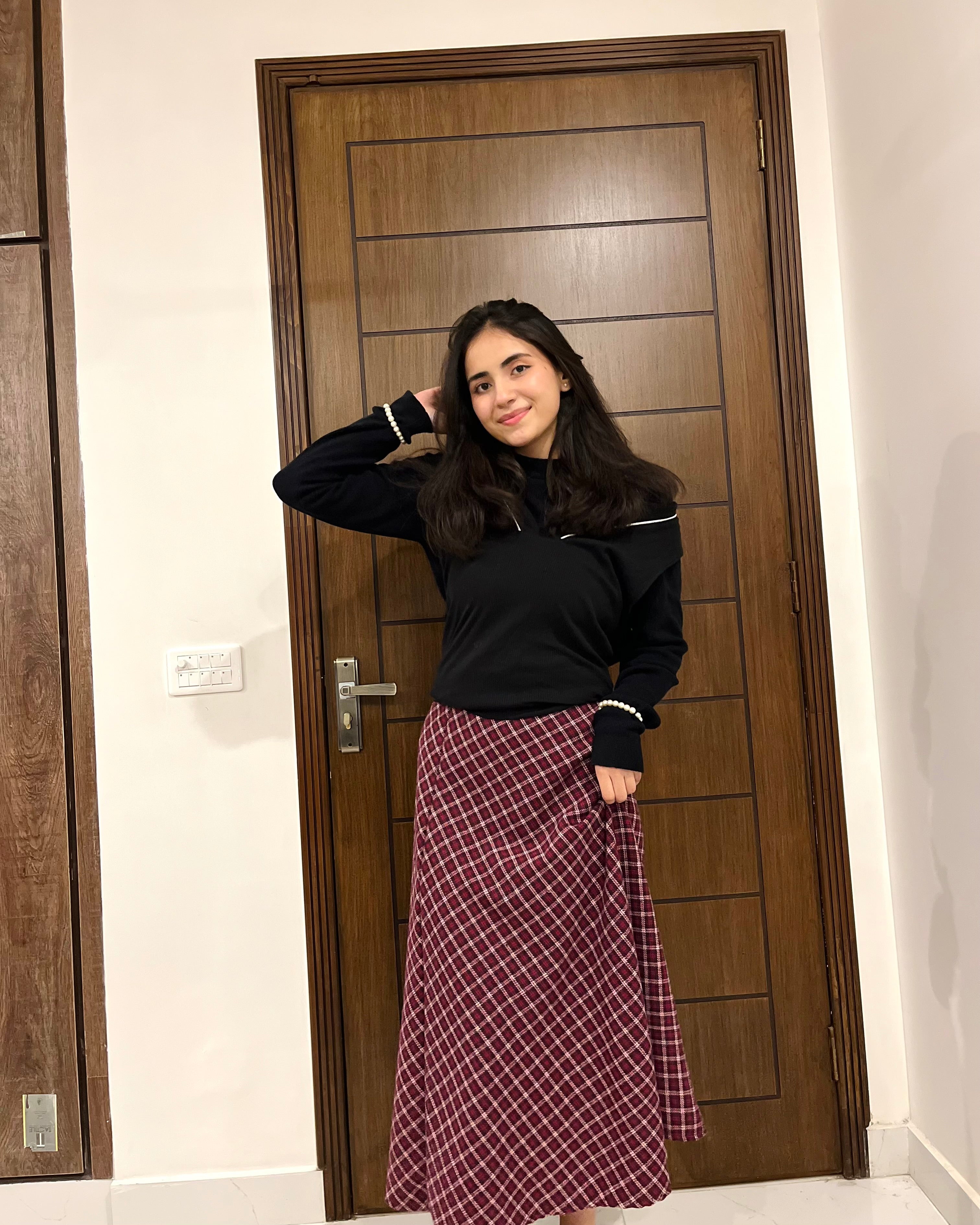 Plaid Wool Skirt
