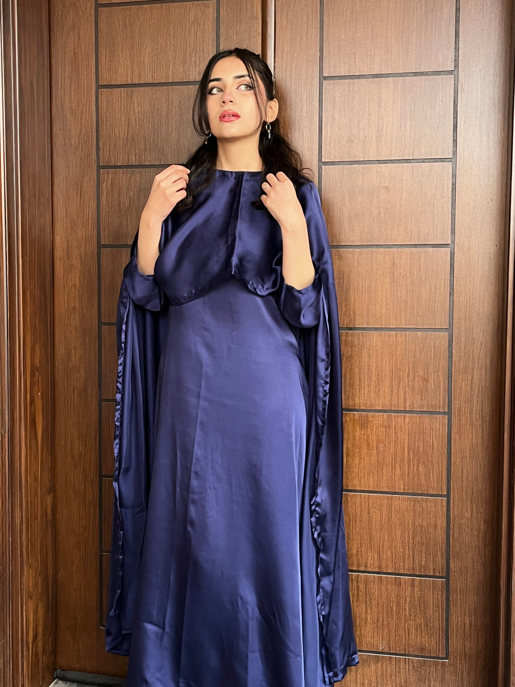 Navy Cape Dress