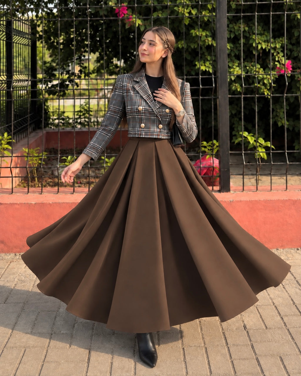 Check Jacket & Skirt