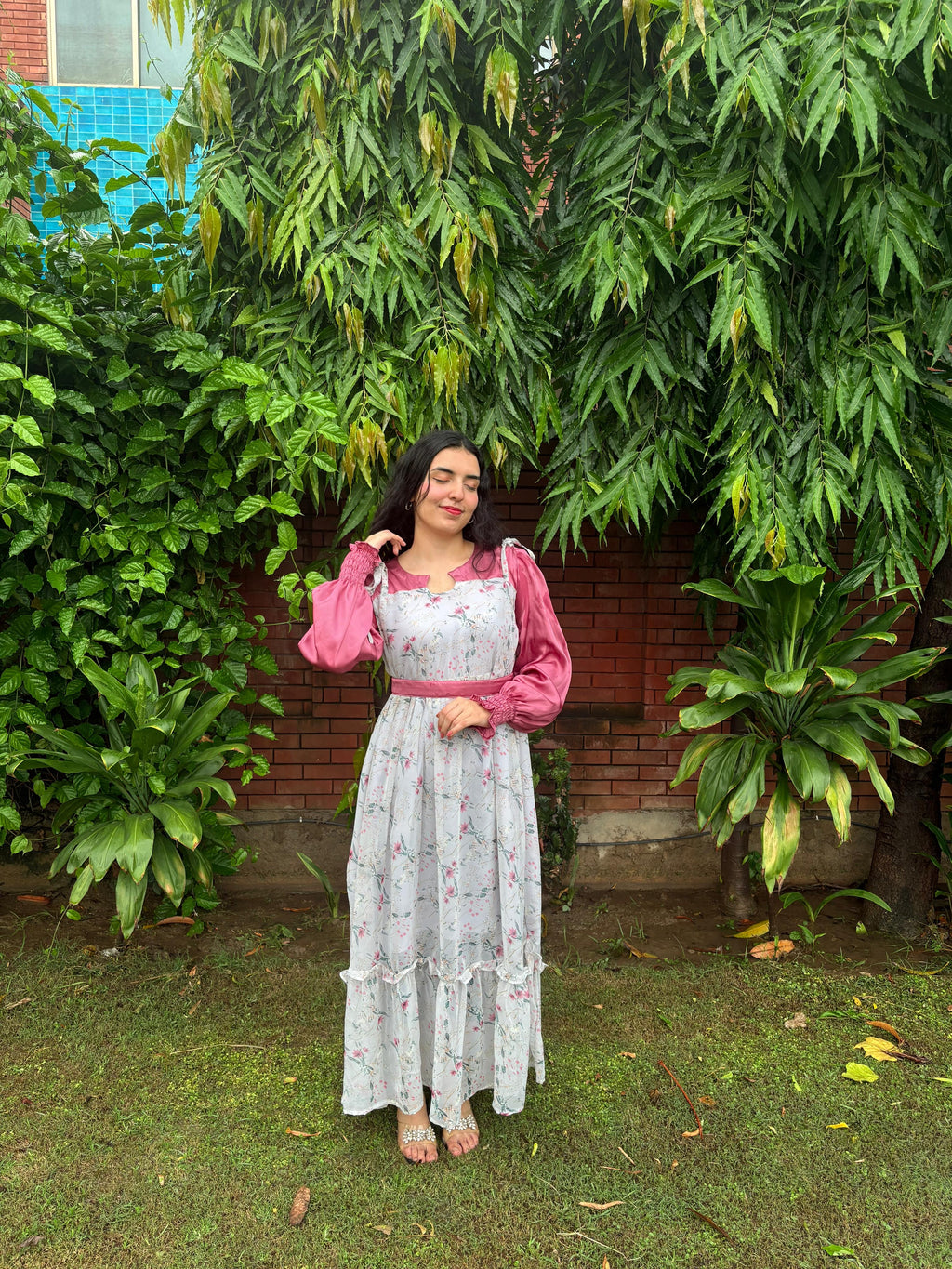 Dusky Petal Flared Frock