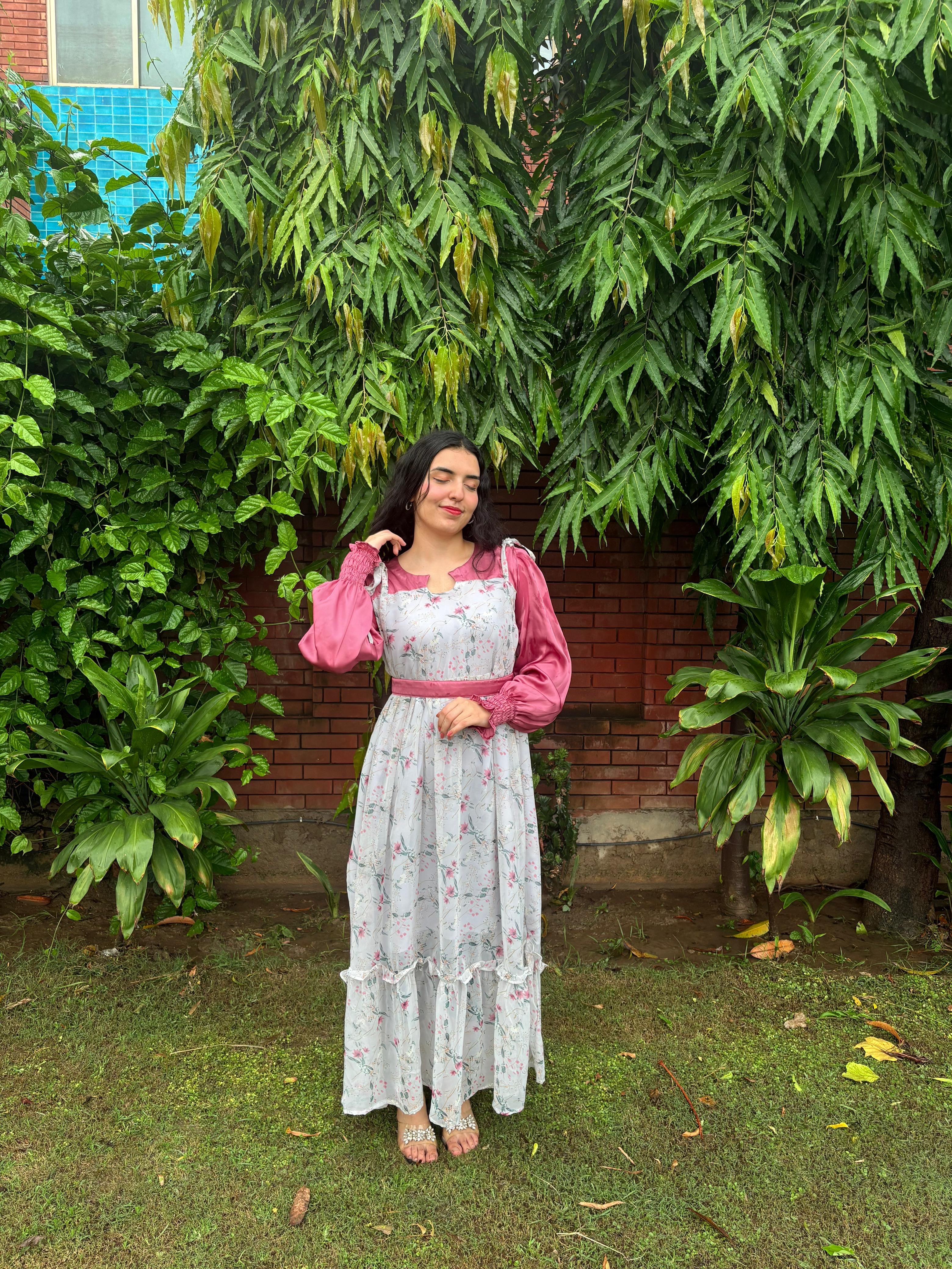 Dusky Petal Flared Frock