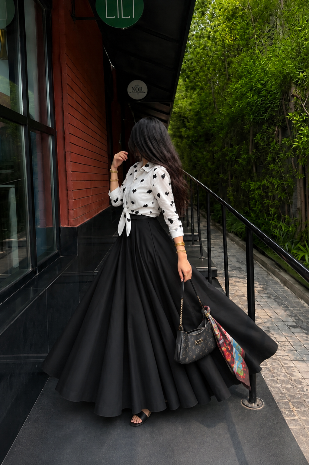 Heart Top & Flowy Skirt