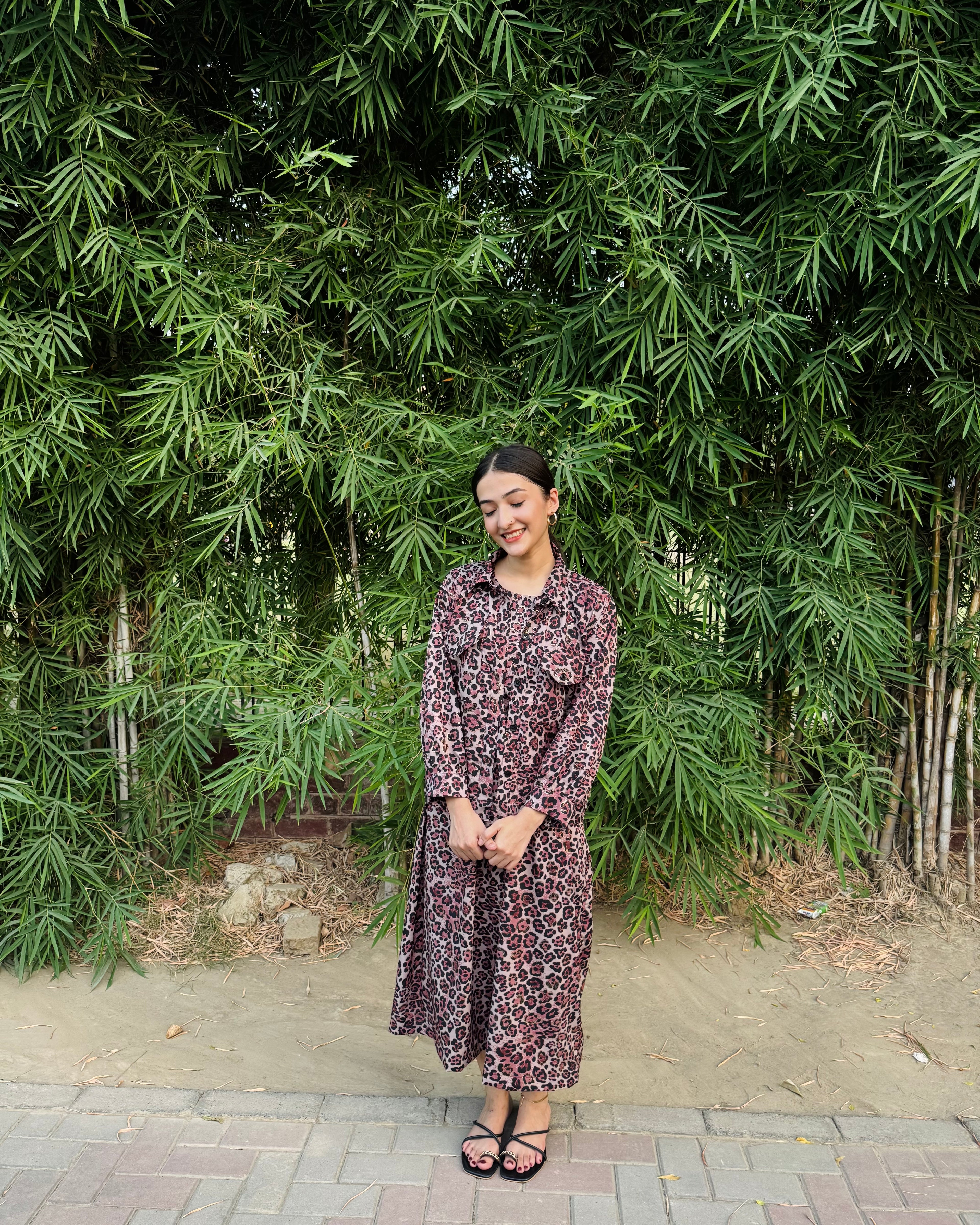 Leopard print Frock with Coat