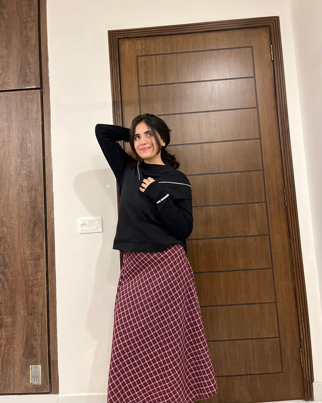 Plaid Wool Skirt