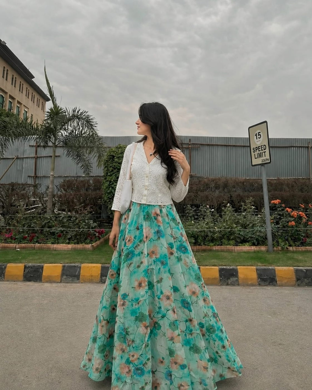 Chikankari Skirt & Top