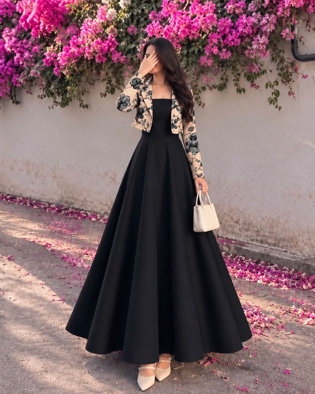 Black Bloom Jacket & Maxi