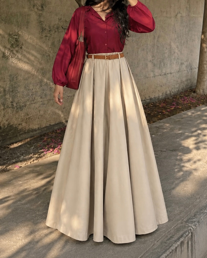 Cherry Red Top & Skirt