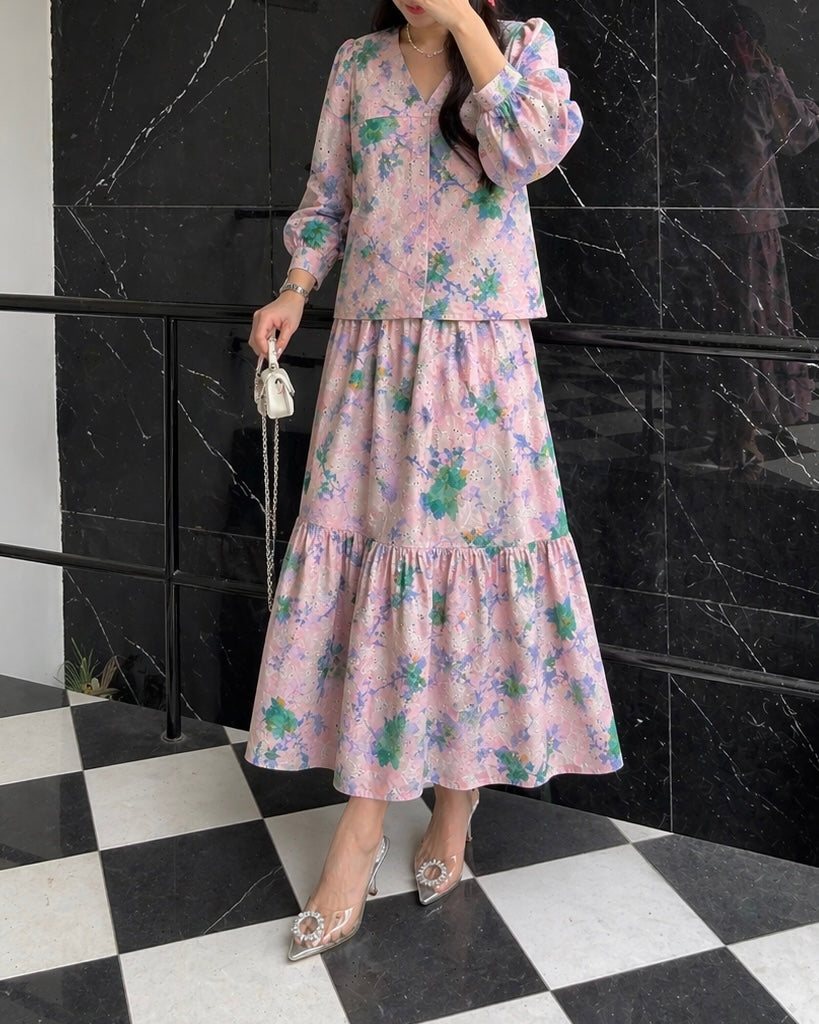 Chikankari Skirt & Top