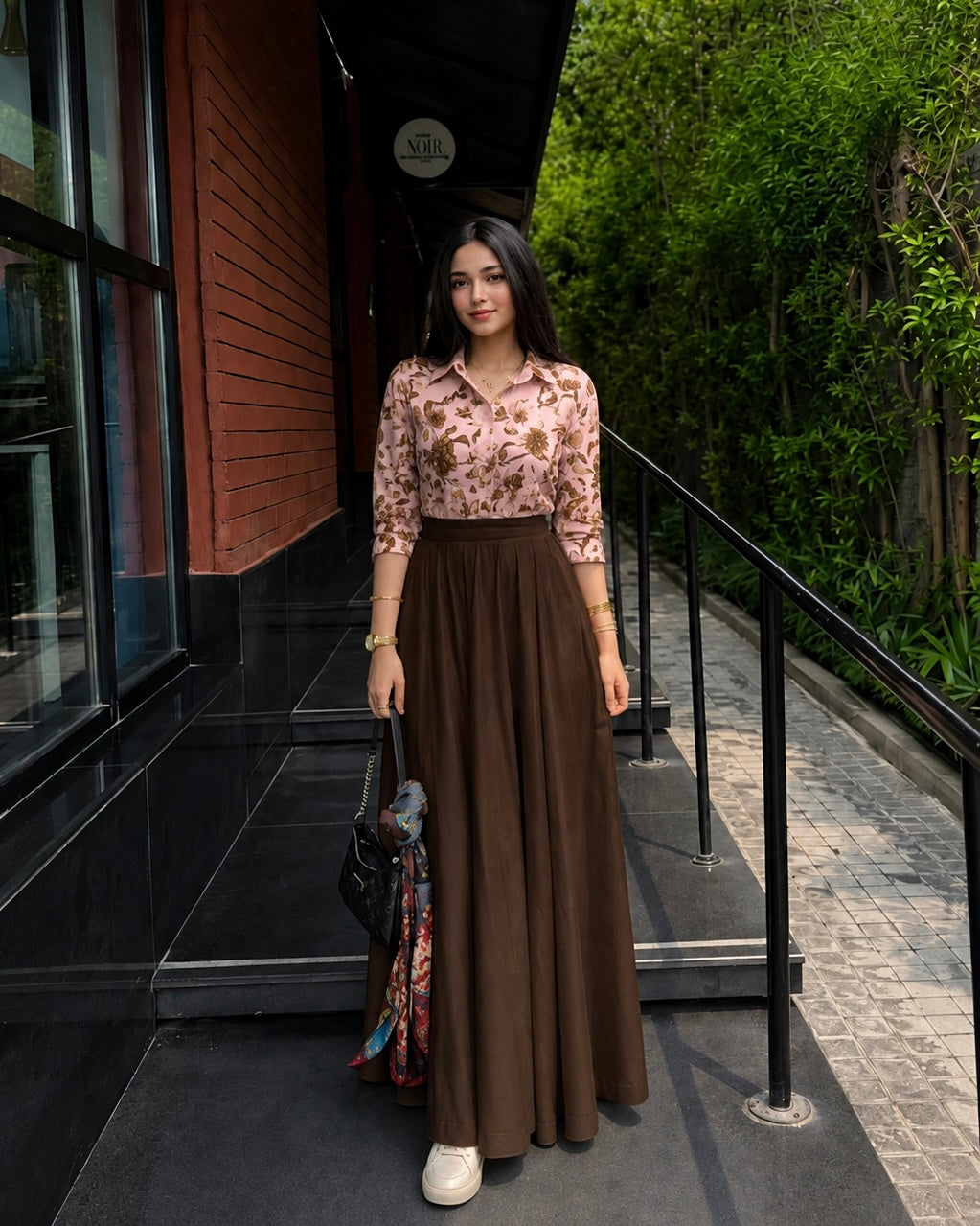 Floral Top & Flowy Skirt