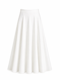 White Flared Umbrella Skirt