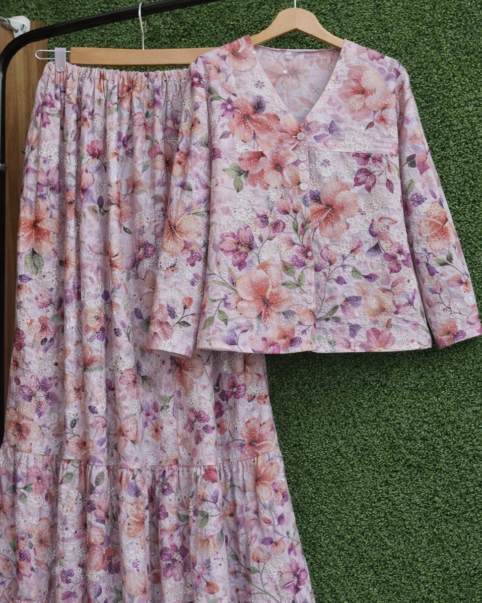 Chikankari Skirt & Top