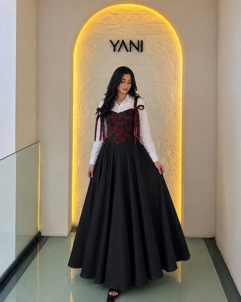 Corset Top Shirt & Skirt Set