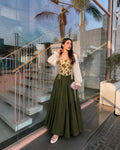 Corset Top & Olive Skirt