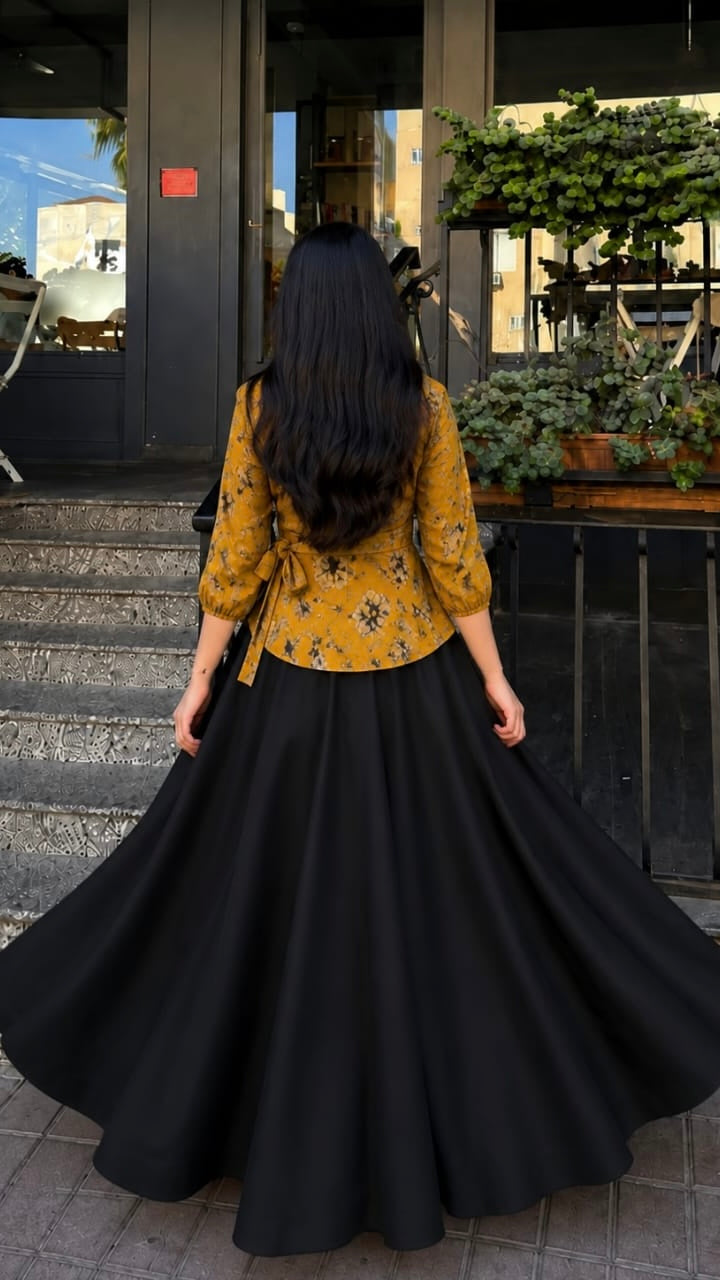 Floral Wrap Top & Skirt