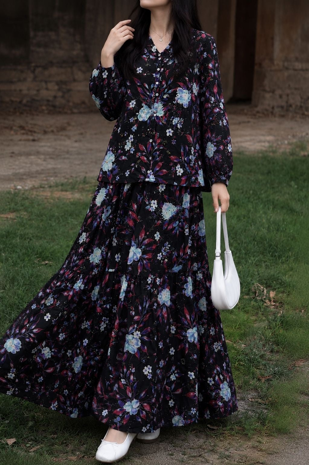 Chikankari Skirt & Top