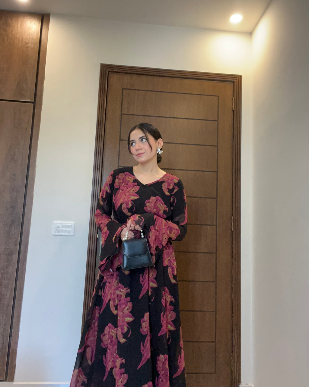 Dark Mirage Floral Long Dress