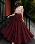 Button Down shirt & laceup waist band skirt