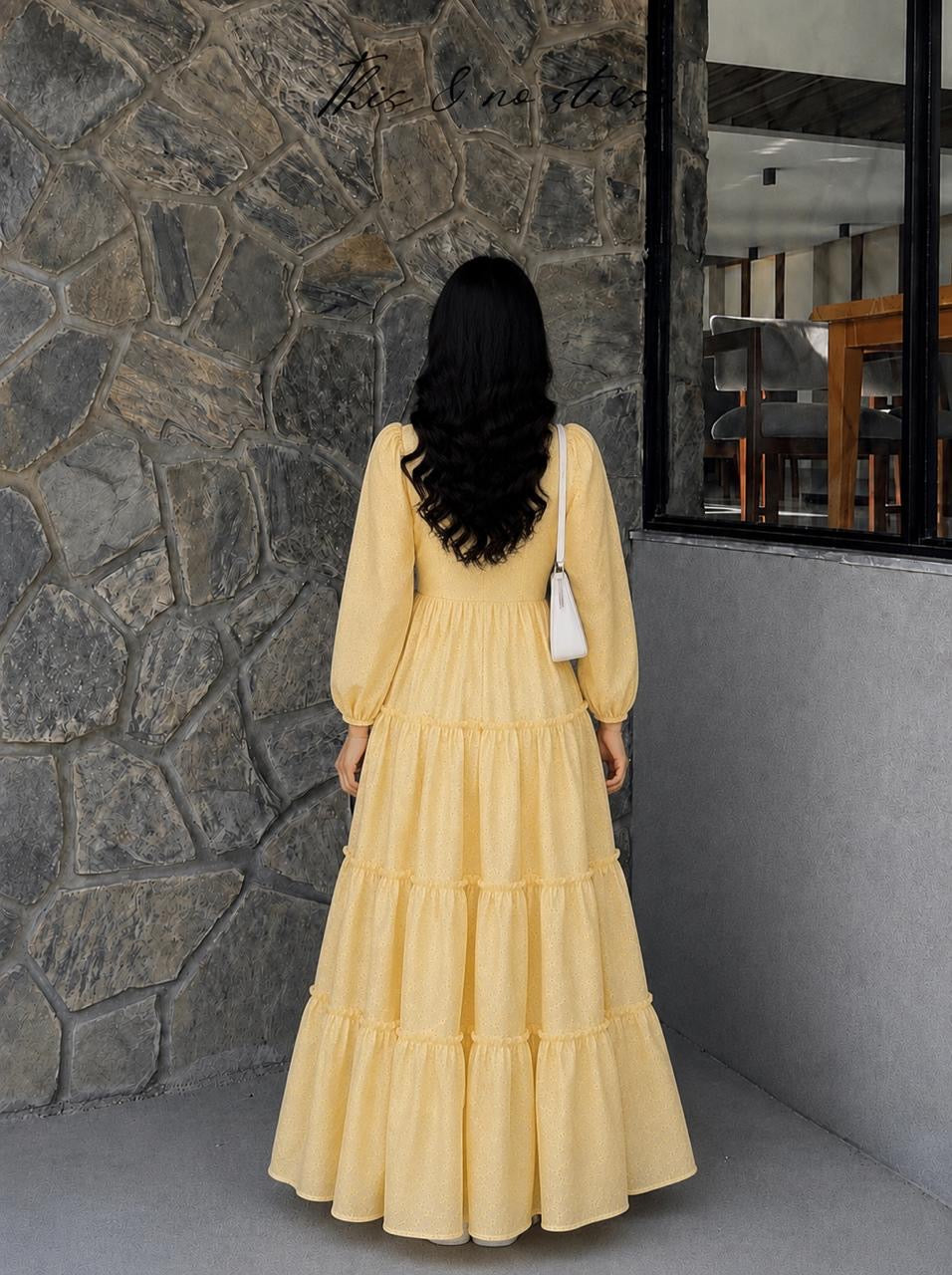 Chikankari Cinderalla Butteryellow Frock