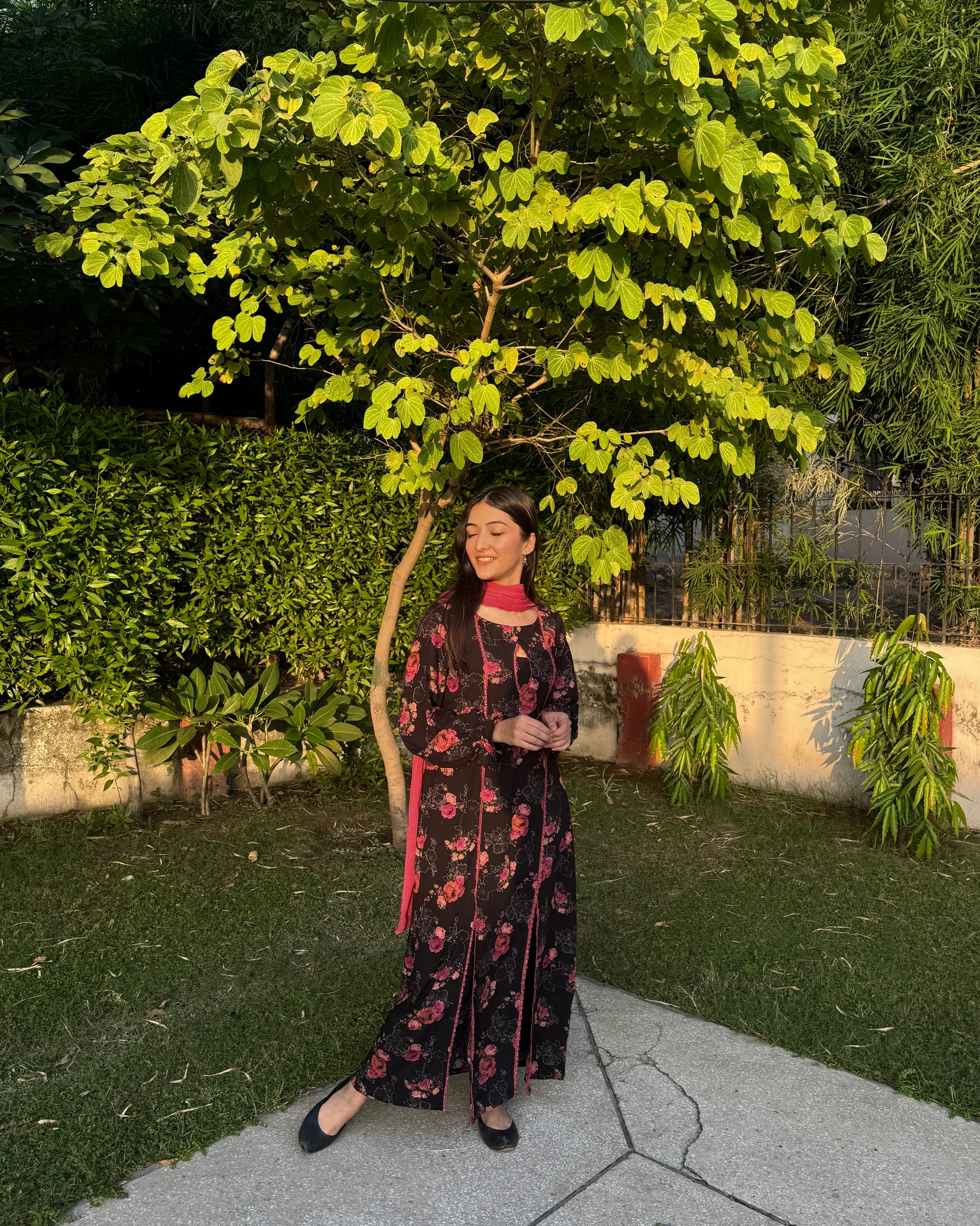 Double Slit Long Shirt & Trouser Set