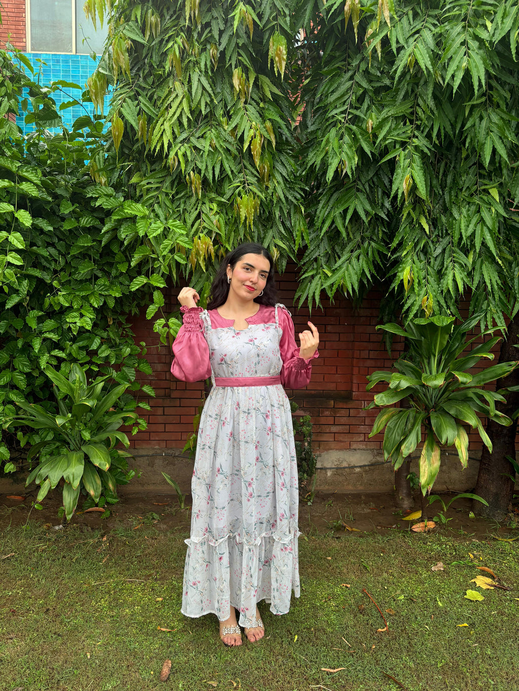 Dusky Petal Flared Frock